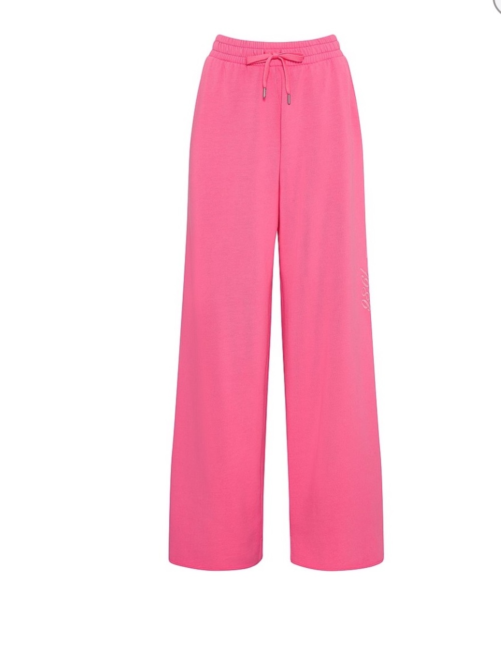 PINK Victoria's Secret Bright Pink Wide-Leg Lounge Pants
